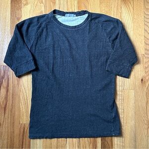 COS Women’s Small Grey 3/4 Sleeve Pullover Raglan Double Layer Knit Sweatshirt